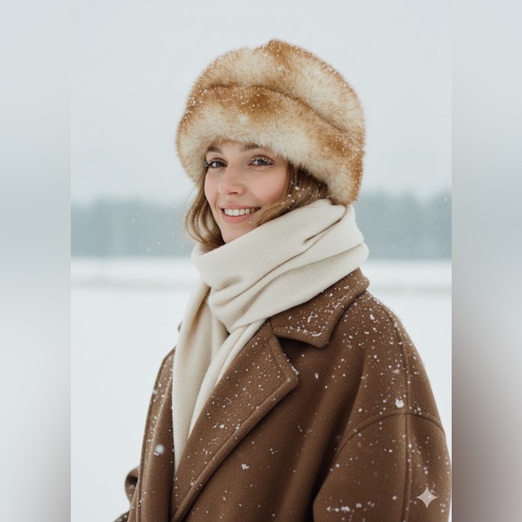 Accessories - Vintage Genuine Sheepskin  Fur Winter Hat